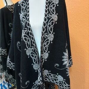 Elegant Black and White Cape. Reversable. OS